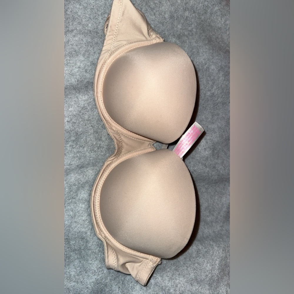 PINK strapless tan push-up bra 32A